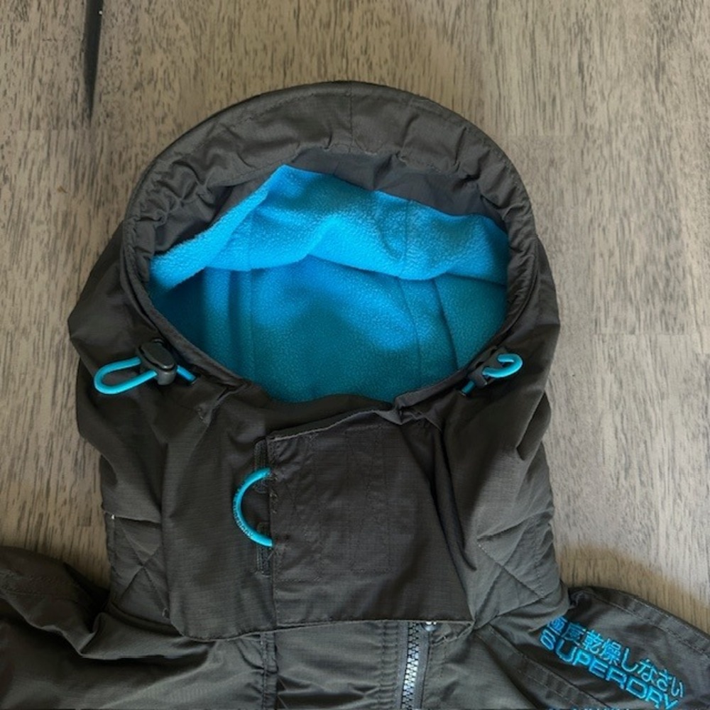 Superdry Windcheater Hooded Jacket Full Zip Outdoor Coat Olive Green M - Picture 3 of 8